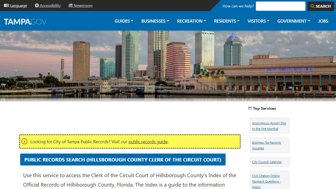 Public Records Search (Hillsborough County Clerk of the Circuit Court ...